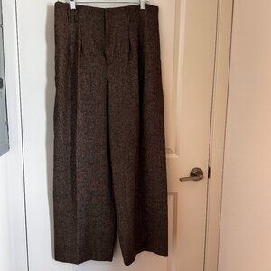 Brown Tweed Banana Republic High Waisted Wide Leg Pants